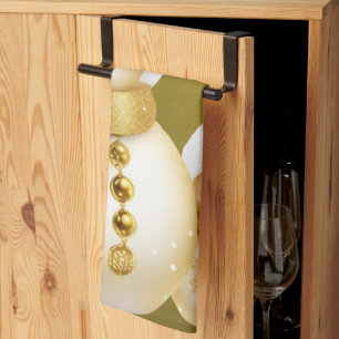 Weihnachts-Party Golden Snowman Winterurlaub Geschirrtuch