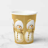 Weihnachts-Party Golden Snowman Winterurlaub Pappbecher (Rechts)