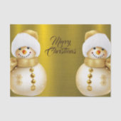 Weihnachts-Party Golden Snowman Winterurlaub Seidenpapier (Vorderseite)