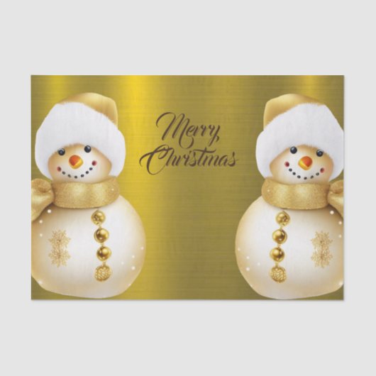Weihnachts-Party Golden Snowman Winterurlaub Seidenpapier (Vorderseite)