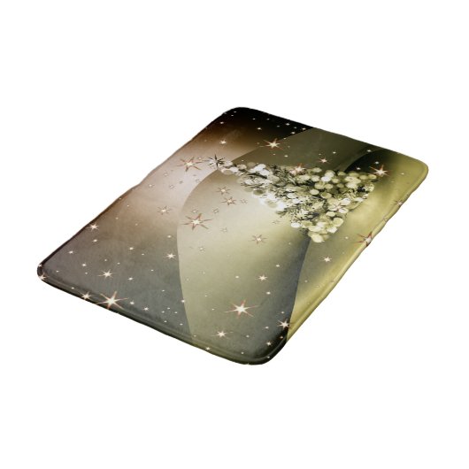 Weihnachts-Party Golden Tree Shiny Sparkle Badematte (Schrägansicht)