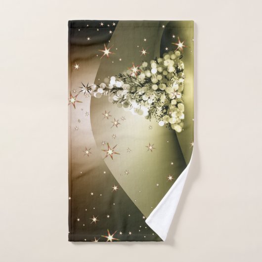 Weihnachts-Party Golden Tree Shiny Sparkle Badhandtuch Set (Handtuch)