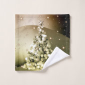 Weihnachts-Party Golden Tree Shiny Sparkle Badhandtuch Set (Waschlappen)