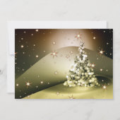 Weihnachts-Party Golden Tree Shiny Sparkle Einladung (Rückseite)