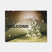 Weihnachts-Party Golden Tree Shiny Sparkle Fußmatte (Vorderseite)