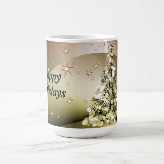 Weihnachts-Party Golden Tree Shiny Sparkle Kaffeetasse (Mittel)