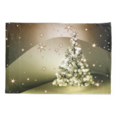 Weihnachts-Party Golden Tree Shiny Sparkle Kissenbezug (Rückseite)