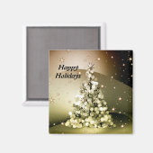 Weihnachts-Party Golden Tree Shiny Sparkle Magnet (Vorderseite/Rückseite)