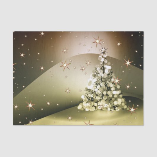 Weihnachts-Party Golden Tree Shiny Sparkle Seidenpapier (Vorderseite)