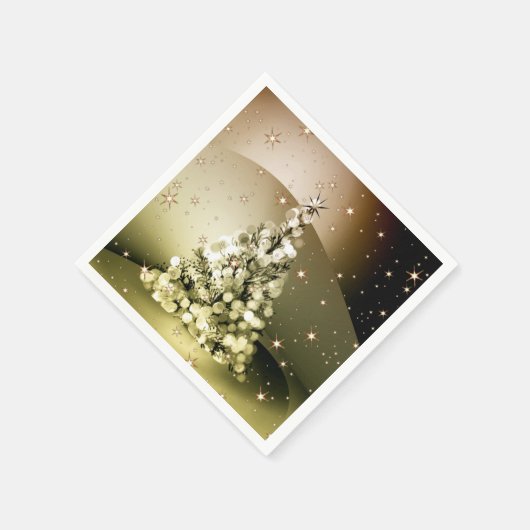 Weihnachts-Party Golden Tree Shiny Sparkle Serviette (Ecke)
