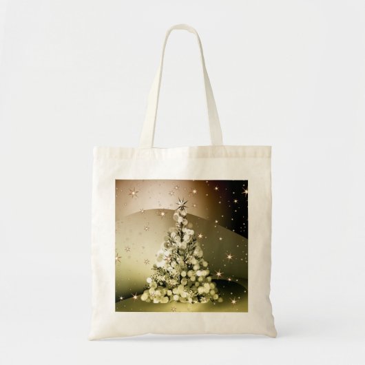 Weihnachts-Party Golden Tree Shiny Sparkle Tragetasche (Vorne)