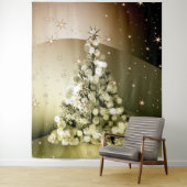 Weihnachts-Party Golden Tree Shiny Sparkle Wandteppich (Beispiel)