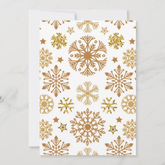 Weihnachts-Party Goldene Farbe Weiße Einladung (Rückseite)