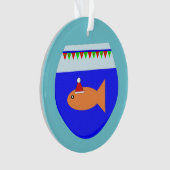 Weihnachts-Party Goldfish Acrylschmuck Ornament (Vorderseite)