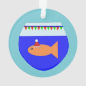 Weihnachts-Party Goldfish Acrylschmuck Ornament (Rückseite)