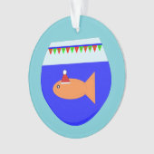 Weihnachts-Party Goldfish Acrylschmuck Ornament (Vorderseite)