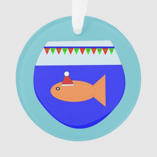 Weihnachts-Party Goldfish Acrylschmuck Ornament (Vorderseite)