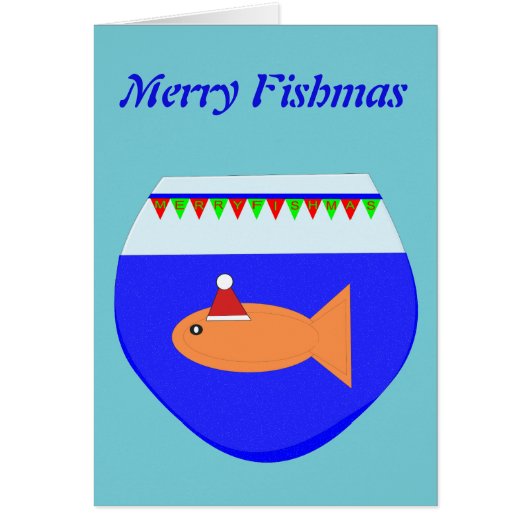 Weihnachts-Party Goldfish Custom Card (Vorne)