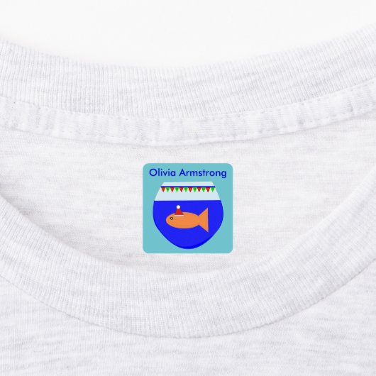 Weihnachts-Party Goldfish Custom Etiketten (Befestigt)
