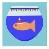 Weihnachts-Party Goldfish Custom Foto Cube Würfel (Vorderseite)