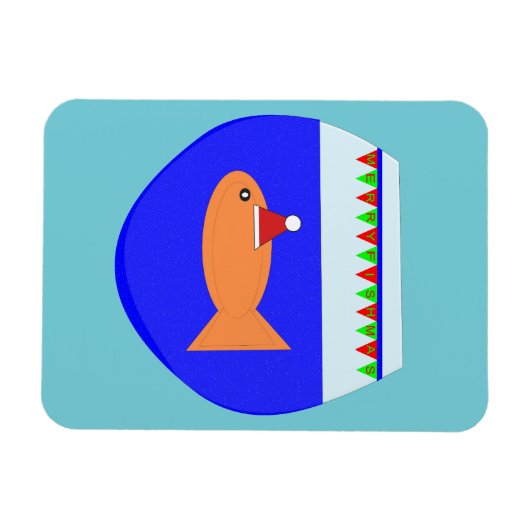 Weihnachts-Party Goldfish Custom Magnet (Horizontal)