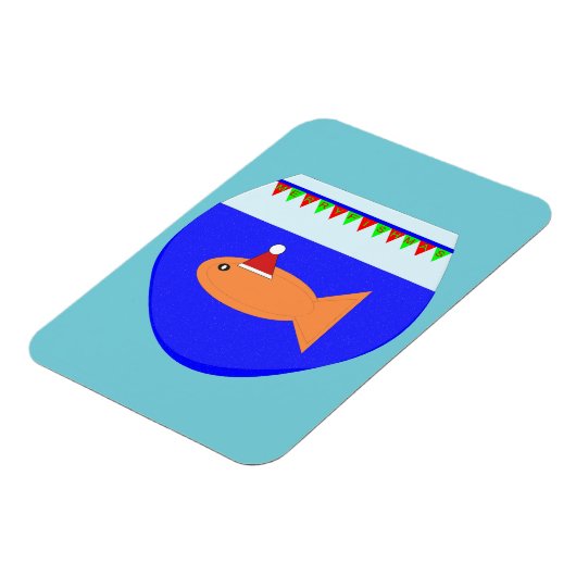 Weihnachts-Party Goldfish Custom Magnet (Linke Seite)