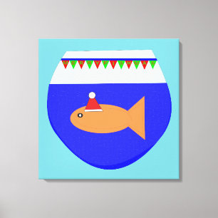 Weihnachts-Party Goldfish Custom Print Leinwanddruck