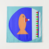 Weihnachts-Party Goldfish Custom Tapestry Wandteppich (Vorderseite (Horizontal))
