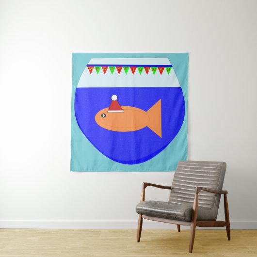 Weihnachts-Party Goldfish Custom Tapestry Wandteppich (Beispiel)