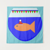 Weihnachts-Party Goldfish Custom Tapestry Wandteppich (Vorderseite)