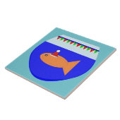 Weihnachts-Party Goldfish Custom Tile Fliese (Seite)