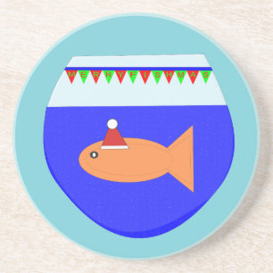Weihnachts-Party Goldfish Custom Untersetzer