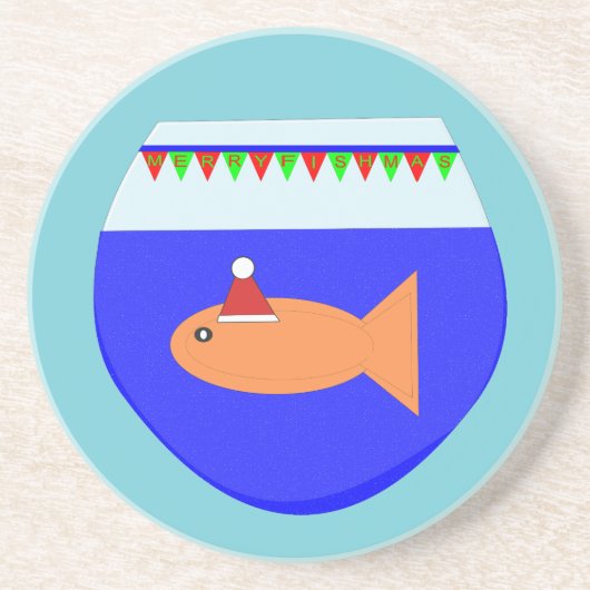 Weihnachts-Party Goldfish Custom Untersetzer (Vorne)