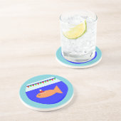 Weihnachts-Party Goldfish Custom Untersetzer (Seite)