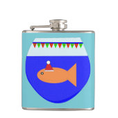 Weihnachts-Party Goldfish-Flask Flachmann (Vorderseite)