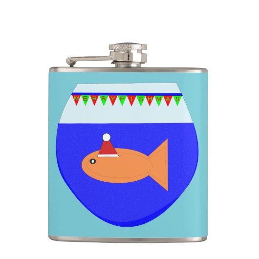 Weihnachts-Party Goldfish-Flask Flachmann (Vorderseite)