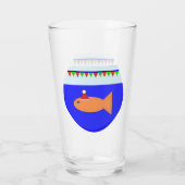 Weihnachts-Party Goldfish Glas (Rückseite)