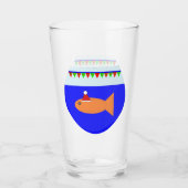 Weihnachts-Party Goldfish Glas (Vorderseite)