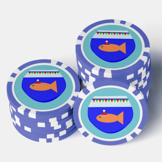 Weihnachts-Party Goldfish Pokerchips (Stapel)