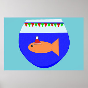 Weihnachts-Party Goldfish Poster