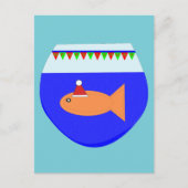 Weihnachts-Party Goldfish Postkarte (Vorderseite)