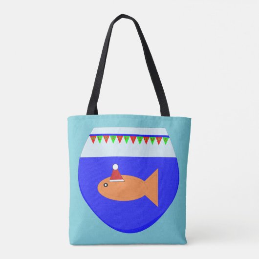 Weihnachts-Party Goldfish Tote-Tasche Tasche (Rückseite)