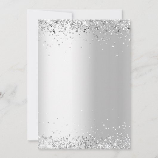 Weihnachts-Party-Goldtür Silber Einladung (Rückseite)