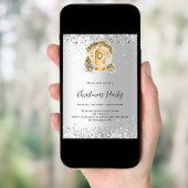 Weihnachts-Party-Goldtür Silber Einladung