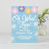 Weihnachts-Party Groovy Ornamente Schneeflocken Einladung (Stehend Vorderseite)