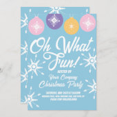 Weihnachts-Party Groovy Ornamente Schneeflocken Einladung (Vorne/Hinten)