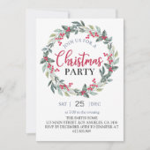 Weihnachts-Party Grün und Rot Einladung (Vorderseite)