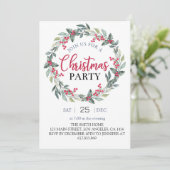 Weihnachts-Party Grün und Rot Einladung (Stehend Vorderseite)