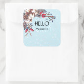 Weihnachts-Party Hallo Name Tag Abzeichen Quadratischer Aufkleber (Tasche)