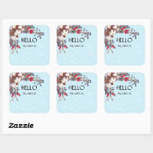 Weihnachts-Party Hallo Name Tag Abzeichen Quadratischer Aufkleber (Blatt)